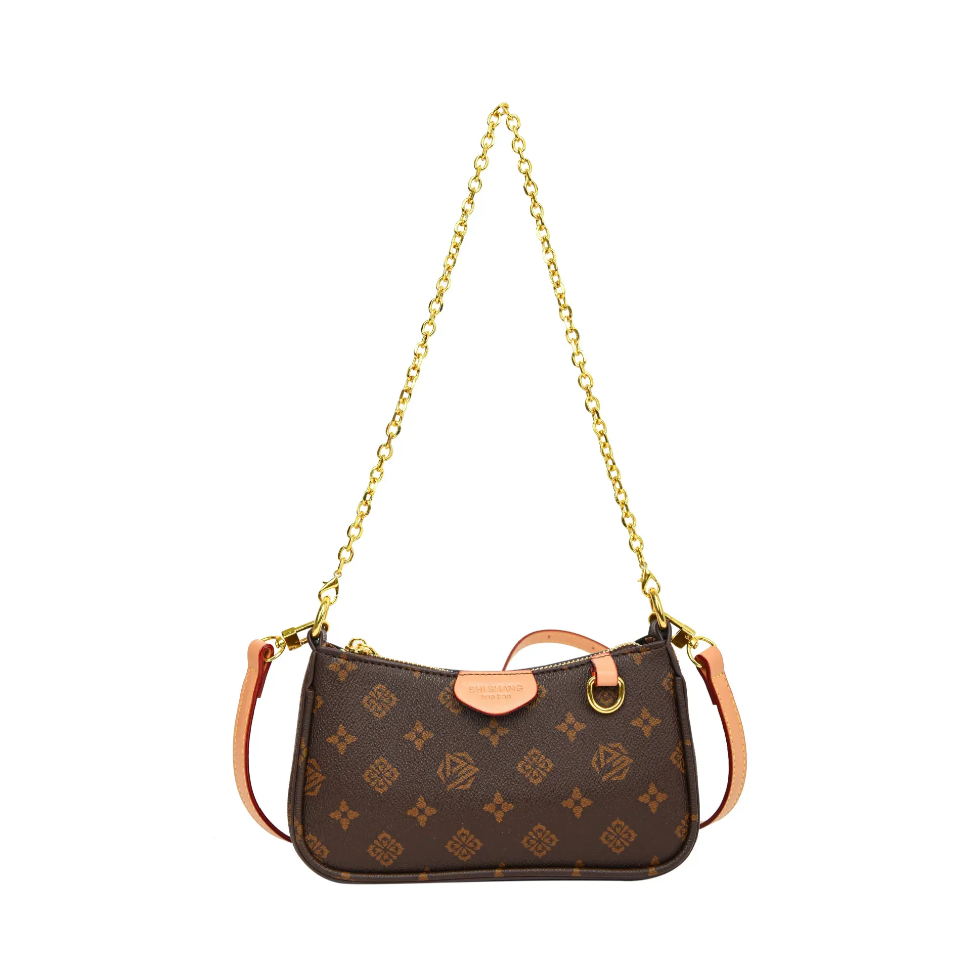 Shoulder Crossbody Bag Brown Leather Classic Chain Evening Bag_voghion.com