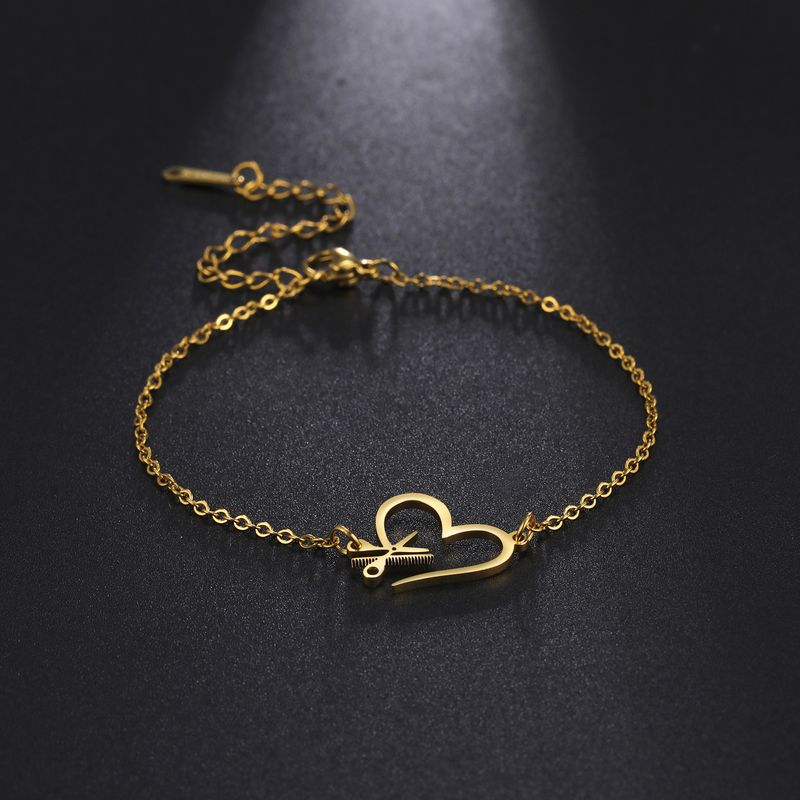 Braccialetto con ciondolo per strumento per capelli con design creativo in acciaio inossidabile Senso dell'amore Gioielli_voghion.com