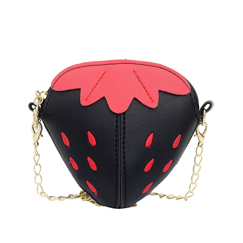 Kids Strawberry Shape Messenger Bags Cute Girls Princess Purse Children Chain Shoulder Outdoor Fruit Crossbody Bag M1169_voghion.com