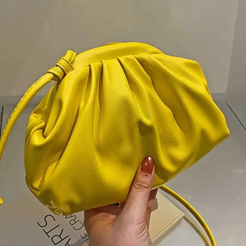 Sac à bandoulière en cuir PU jaune et bleu pour femme, sacoche simple et polyvalente pour soirée_voghion.com