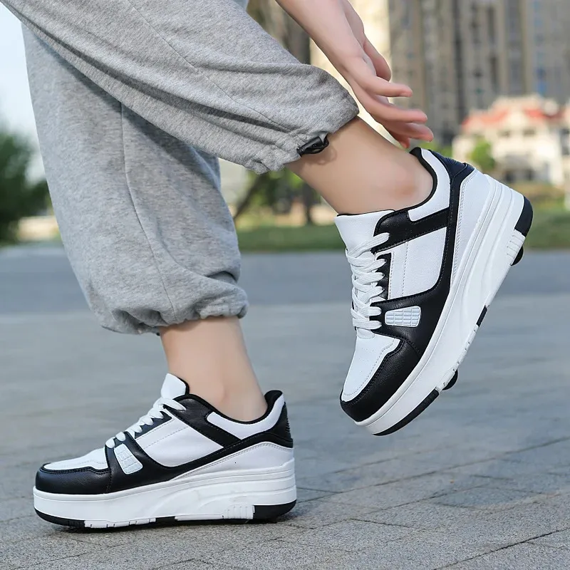 Athletic Roller Skate Kids Snickers With Wheels Children Rollerskates Fashion Outdoor Sports Shoes Girls Boys 231122_voghion.com