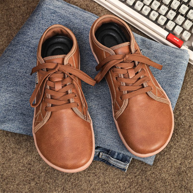 Herren Leder Breite Barfußschuhe Unisex Plus Größe Männlichen Outdoor Minimalistischen Sneakers Frauen Zero Drop Casual Komfort_voghion.com