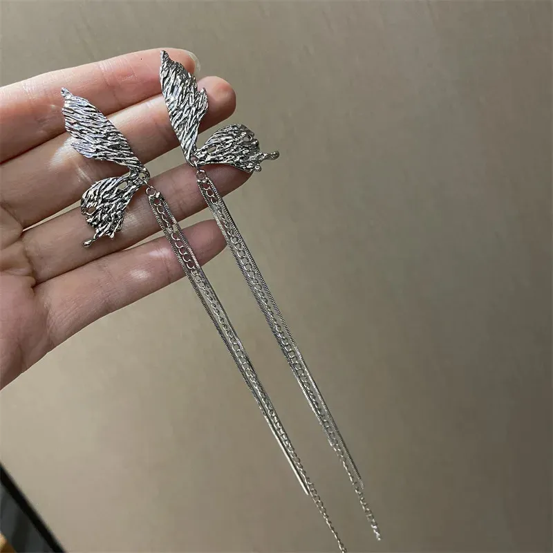Fritillary Butterfly Long Tassel Earrings Woman Personality Cute Enamel Bow Stud Daily Wear Jewelry Accessories 240618_voghion.com