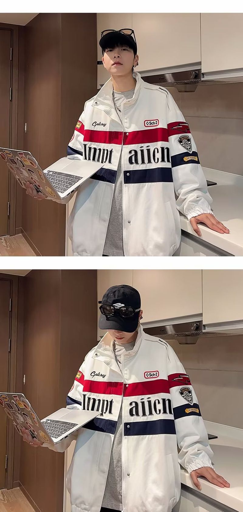 Baggy Racing Suit Trendy Baseball Jacket_voghion.com
