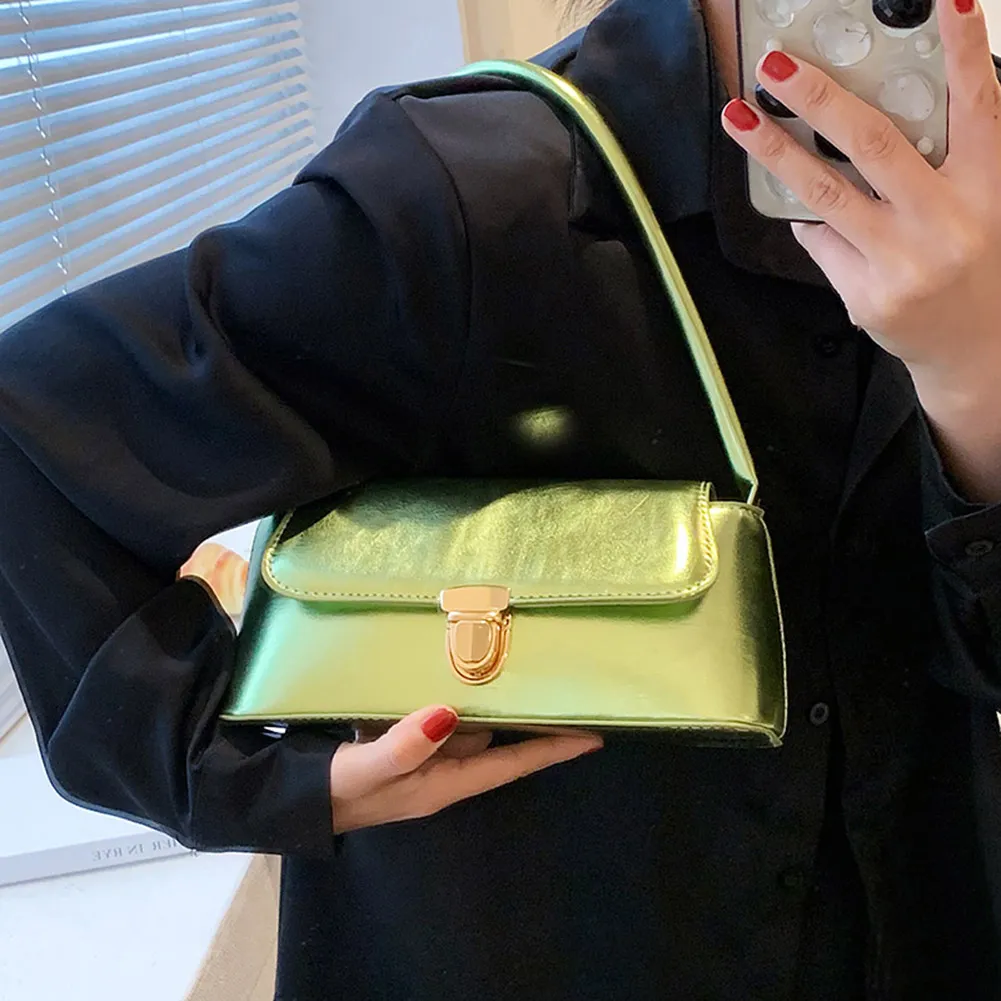 Handtassen voor dames, eenvoudige handtassen met handvat, Franse tote, elegante glanzende oksel, schoudertas van PU-leer voor dames_voghion.com