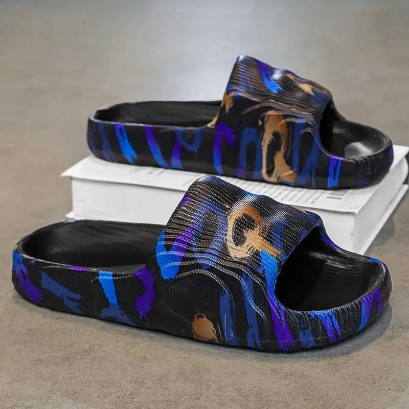 Sommar Herrskor Tofflor Strand Utomhus Platta Flip Ps Casual Sandaler Hushåll EVA Halkfria Slides Dam_voghion.com