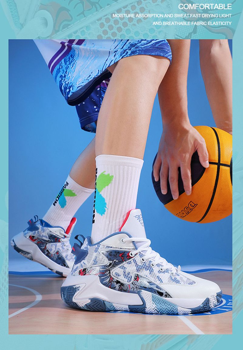 Leichte, atmungsaktive, bequeme Basketballschuhe für Sportstudenten mit Dämpfung und Rückprall_voghion.com