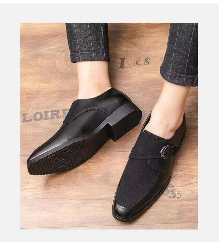 Scarpe casual formali da uomo in pelle, stile britannico coreano da uomo satinato, scarpe oversize a punta, stile,_voghion.com