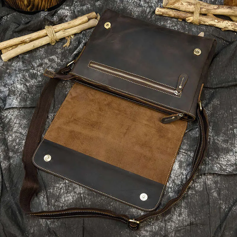 Vintage Crazy Horse Aktentaschen Laptop Büro Für Männer Abdeckung Messenger herren Leder Tasche Computer Taschen_voghion.com