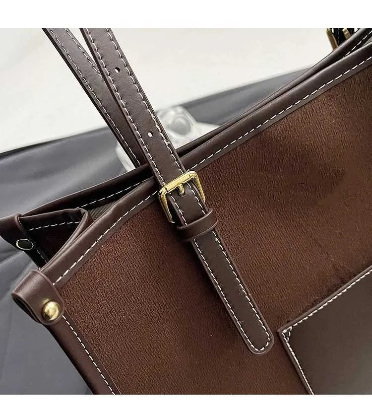 Women's Large Capacity Suede Shoulder Bag For Casual Commuting_voghion.com