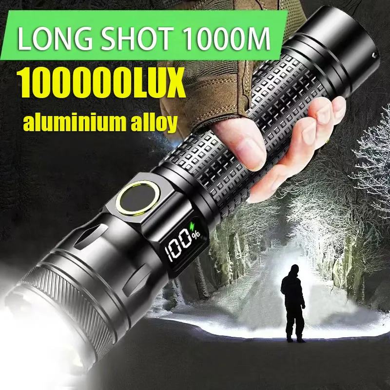 Led Tactical Flashlight Rechargeable Aluminum Torch For Camping_voghion.com