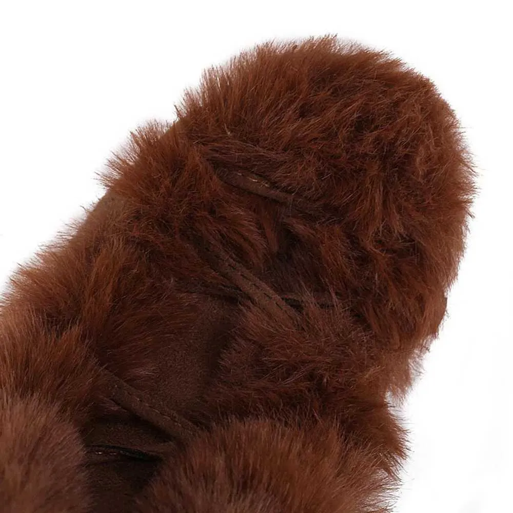 GIGIFOX Punk Pelliccia Alti Fino Al Ginocchio Piattaforma Chunky Tacco Alto Scarpe Cerniera Laterale INS Moda Strada Scatto Caldo Autunno Inverno Stivali_voghion.com