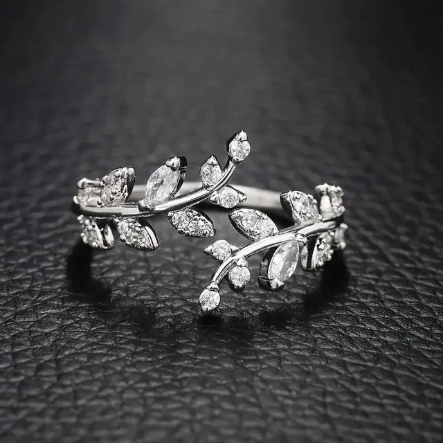 Heiße Verkäufe Sterling Silber Baum Zweig Form Ring Charme Funkelnde Zirkonia Ringe Geburtstag Party Geschenk für Frauen Edlen Schmuck_voghion.com