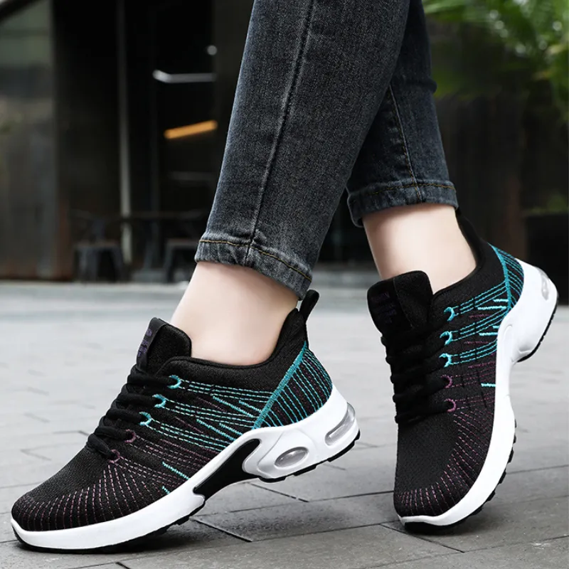 Single Casual Women Mesh Breathable Running New Shoes Quality Men Outdoor Thick Sole Sports Walking Sneakers 19F1 B469_voghion.com
