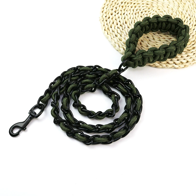 Heavy Duty Dog Leash Large Breed Braided Training Lead Black_voghion.com