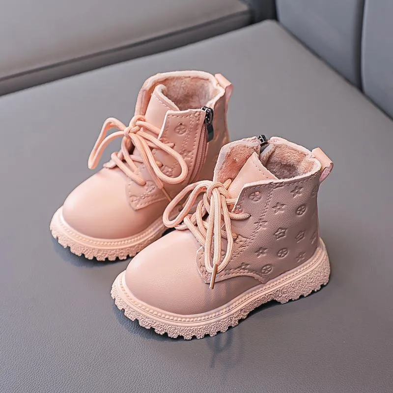 Kid Kleinkind Mode Herbst Winter Jungen Britischen Plüsch Kurze Kinder Mädchen Knöchel Cutefeet Junge Mädchen Stiefel Kinder Schuhe Größen_voghion.com