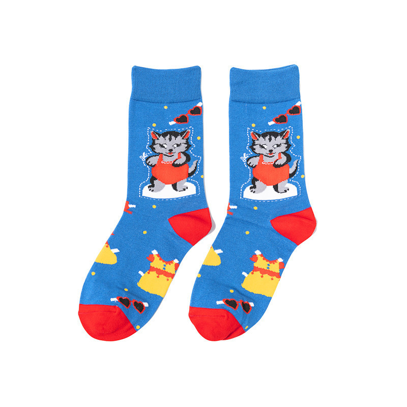 Calcetines de algodón estampado cartoon estilo hip hop para mujer_voghion.com