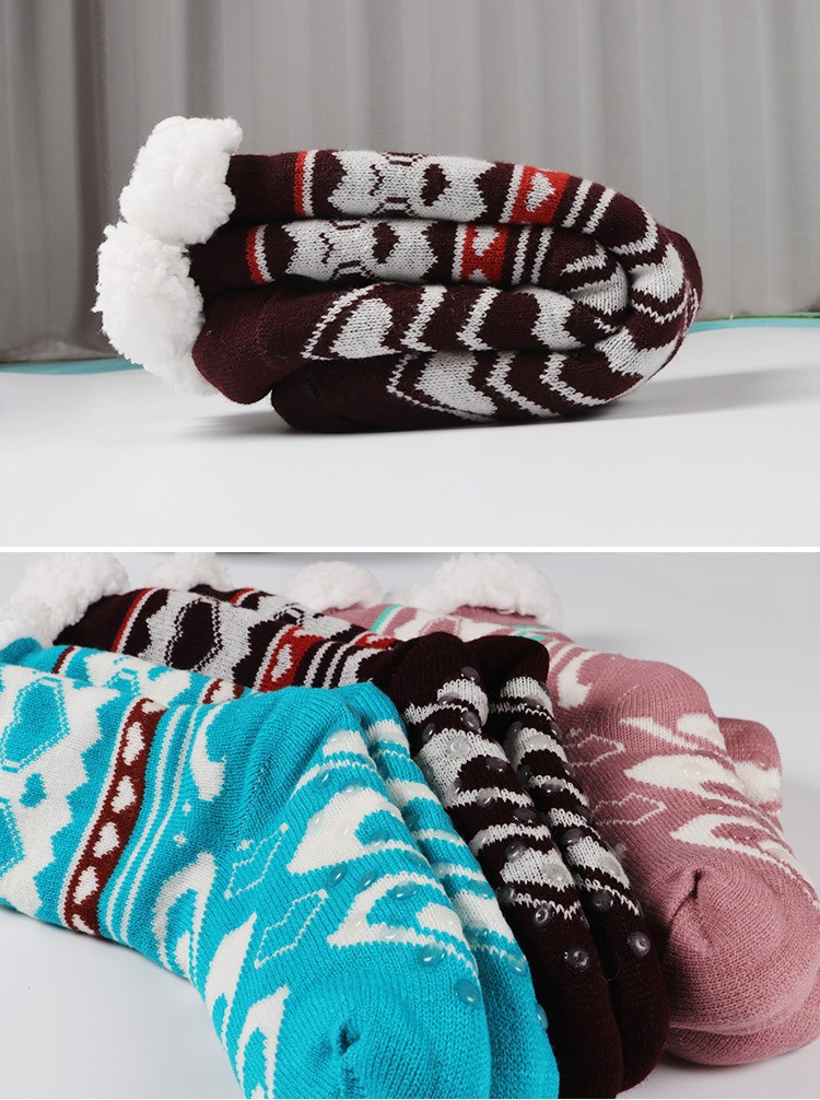 Kuschelige Weihnachtshaussocken – Plüschige, fleecegefütterte Anti-Rutsch-Socken für Damen und Herren_voghion.com