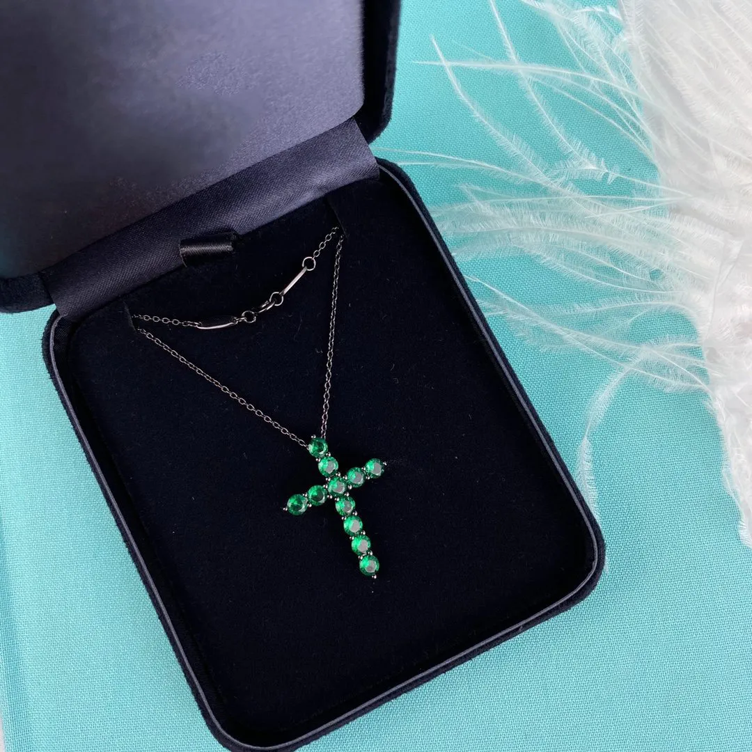 Collier tendance en forme de croix avec gros diamants pour anniversaire, polyvalent, à porter au quotidien, en laiton, bijoux de fête tendance_voghion.com