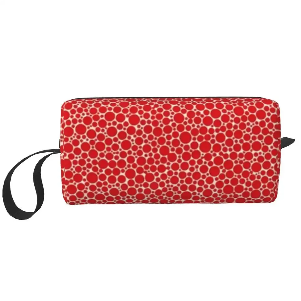 Trousse de toilette de voyage à motif de citrouille abstraite de Yayoi Kusama pour femmes, trousse de maquillage, trousse de rangement de beauté, trousse de toilette 240730_voghion.com