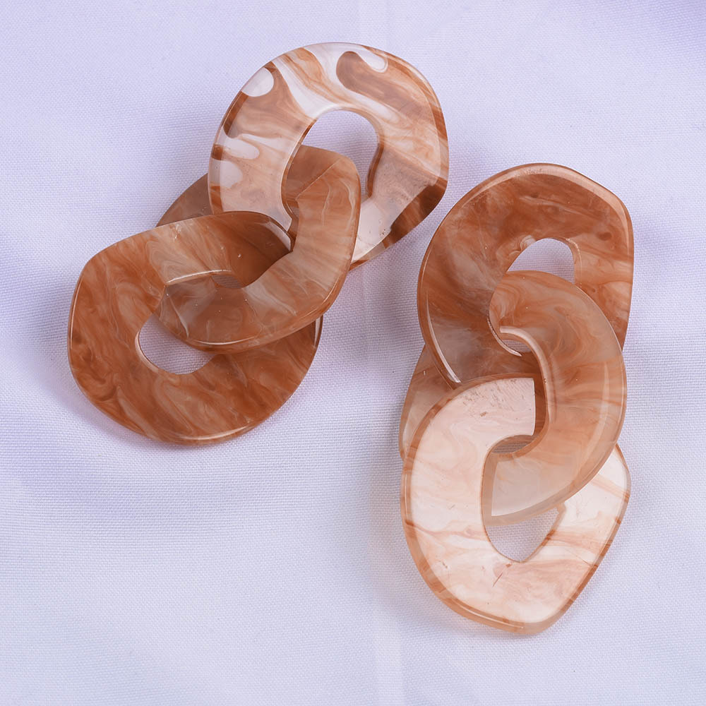 Marble Pattern Chain Buckle Earrings For Women Fashion Jewelry_voghion.com