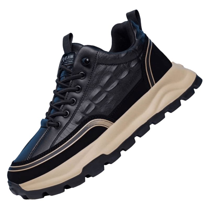 2024 Frühjahr Neue Herren Leder Casual Sports mit Trendy Reise Dicke Sohle Schuhe_voghion.com