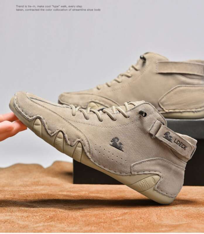 LDECK Grandes Chaussures de Sport et de Loisirs pour Hommes et Femmes Octopus Bottes Martin Montantes en Cuir Véritable à Couche de Tête_voghion.com