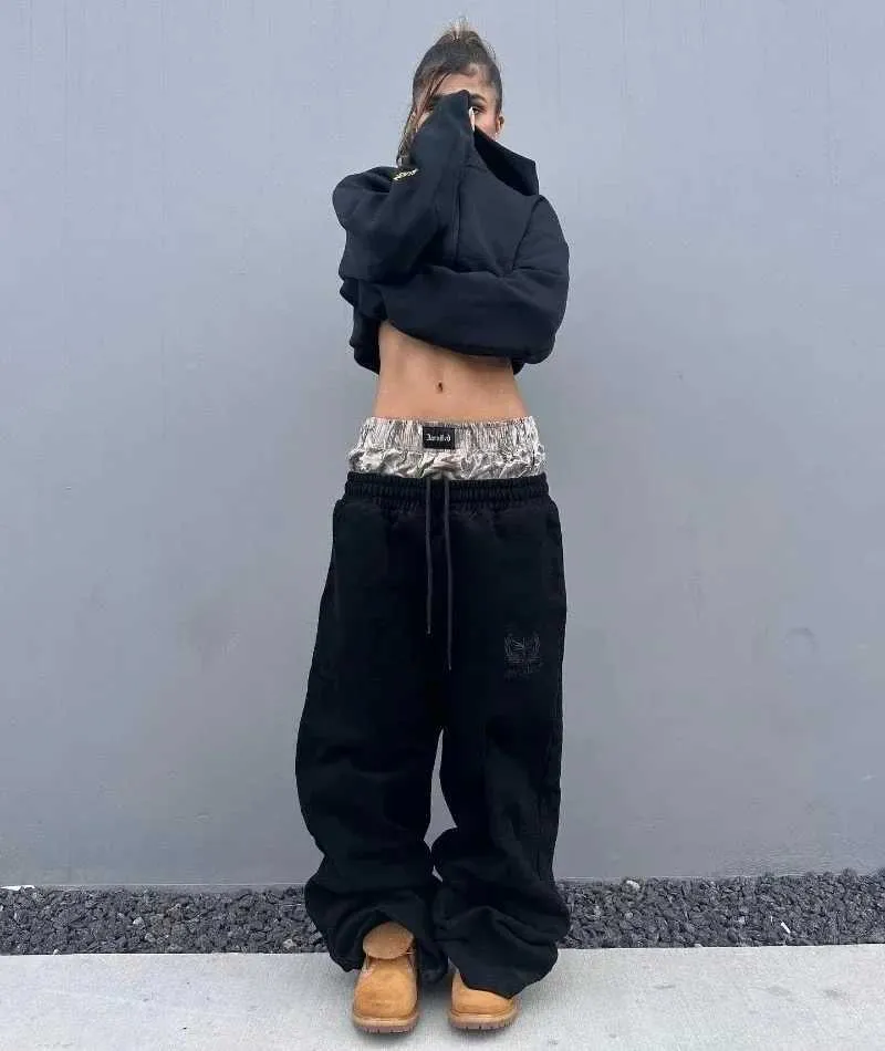 Y2K Pants Vintage Haruku Dubbel Geborduurde Taille Joggingbroek Heren Dames Hip Hop Casual Hoge Taille Wijde Pijpen Broek_voghion.com