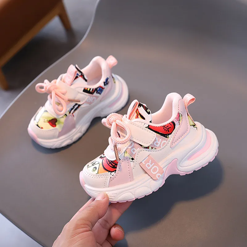 Pantofi sport pentru copii la modă, pentru băieți și fete, confortabili, cu imprimeu grafic amuzant, antiderapanți, școală, casual, mers pe jos_voghion.com