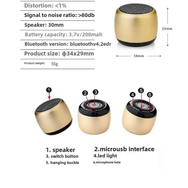 M1 Kabelloser Mini-Bluetooth-Lautsprecher, Metallstahlkanone, tragbares kleines Audiosystem für den Außenbereich_voghion.com