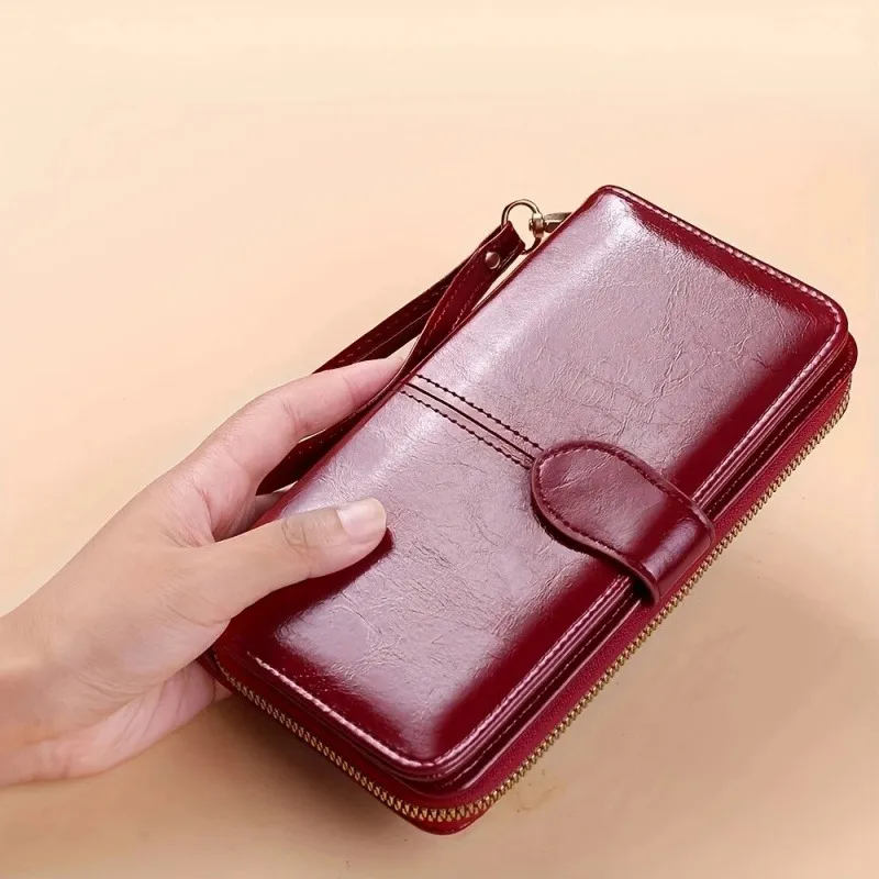 Portafoglio da donna in pelle con portamonete, porta carte, pochette lunga da donna, in saldo_voghion.com