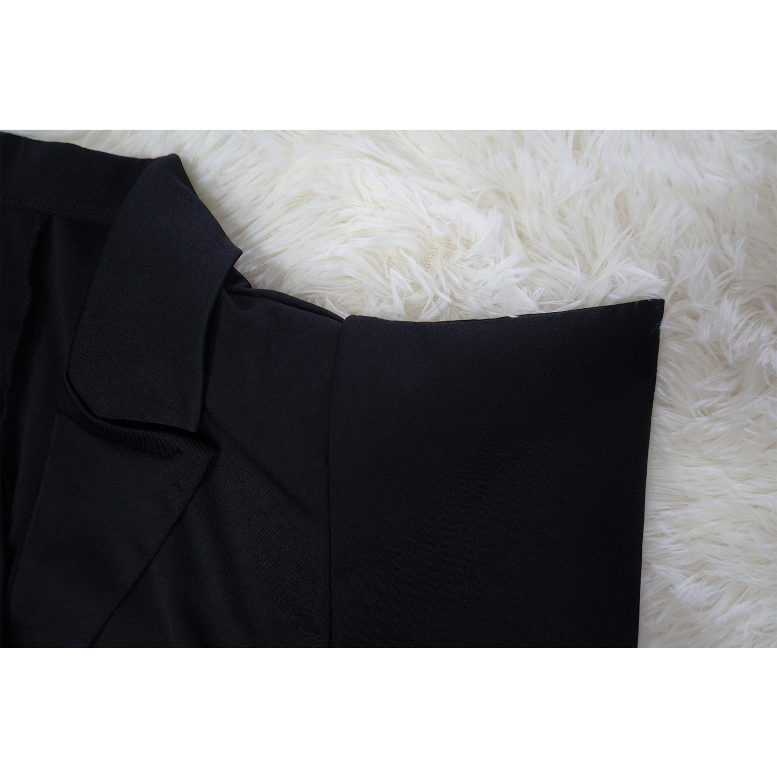 Women's Dress Mesh Splice V-neck Right Angle Shoulder Mini Dress_voghion.com