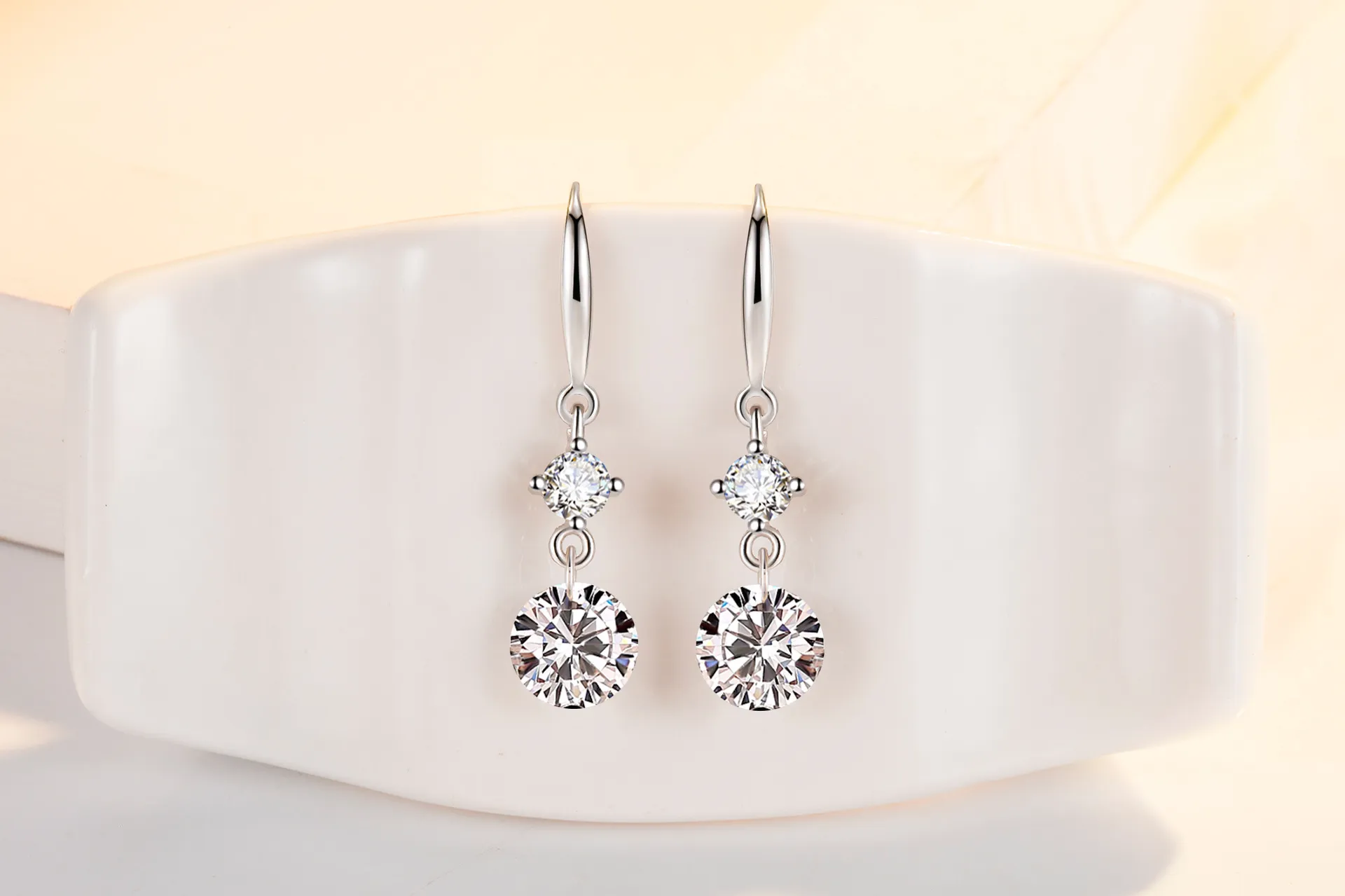 Deliziosi orecchini di design con trifoglio in zircone rosa, collane per donne e ragazze, dolce amore, cristallo brillante, eleganti orecchini_voghion.com