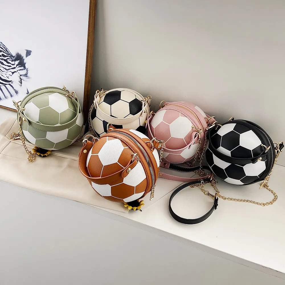 Sac à main vintage en PU pour femme, motif ballon de football, basket-ball, bandoulière sphérique, sacoche_voghion.com