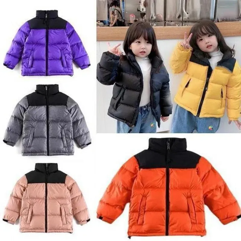 Kids Children Coat NF Designer 2023 Winter Jacket Boys Girls Outdoor Down Hooded Warm Parka Black Puffer Jackets Letter_voghion.com