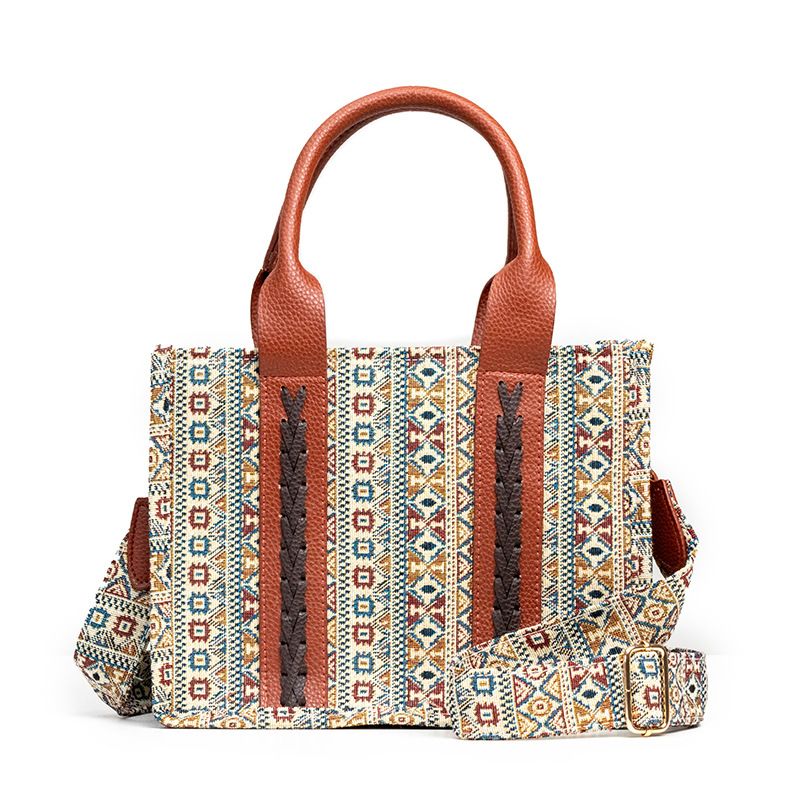 Western Geldbörse Damen Tragetasche Schultertasche Bohemian Aztec Handtasche_voghion.com