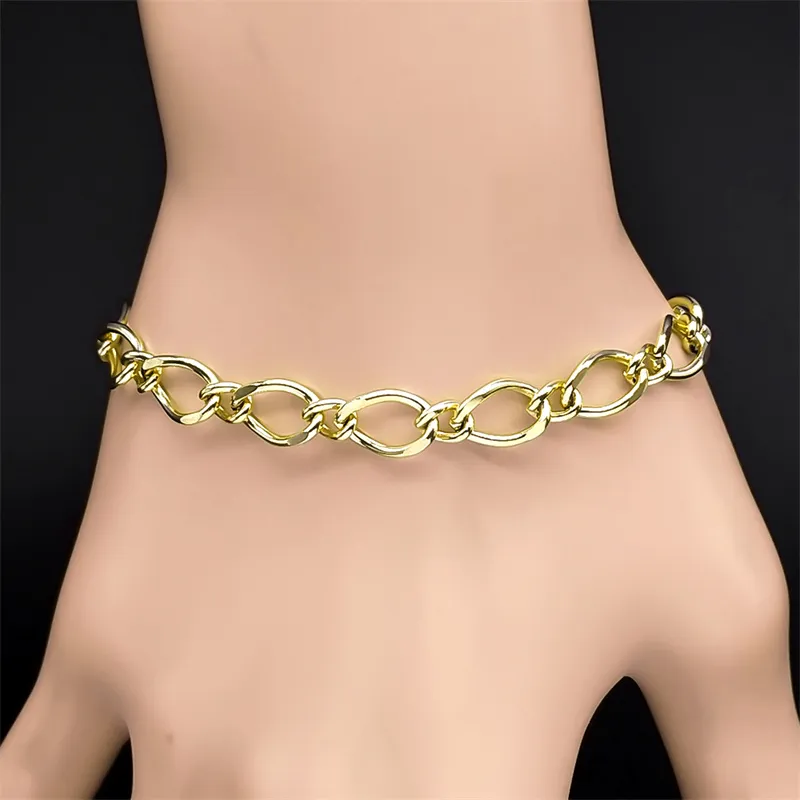 Łańcuchy Stal nierdzewna Kreatywny Gruby Choker Łańcuch Naszyjnik/Bransoletka Dla Mężczyzn Kobiety Sier/Złoty Kolor Prosty Obojczykowy_voghion.com