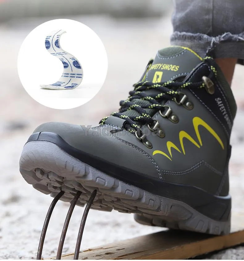 Für Sicherheit Wasserdichte Sicherheit Knöchel Schuhe Anti-smashing Stahl Kappe Kappe Winter Männer Bau Arbeit Stiefel a60c_voghion.com