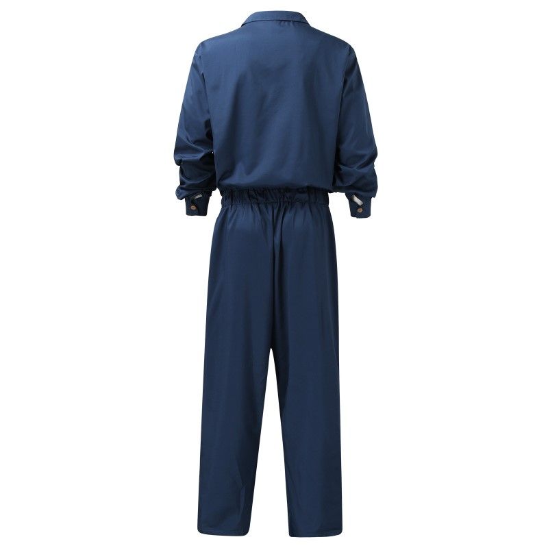 2024 Mænd Ensfarvet Jumpsuit Playsuit Knapper Casual Cargo Tøj Overalls Turn Down Krave Langærmet Oversized_voghion.com