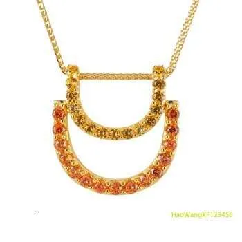 Collana con ciondolo a forma di ferro di cavallo in moissanite alla moda, in argento sterling, zaffiro e spinello, gioielli con pietre preziose alla moda, Lucky Moiss_voghion.com