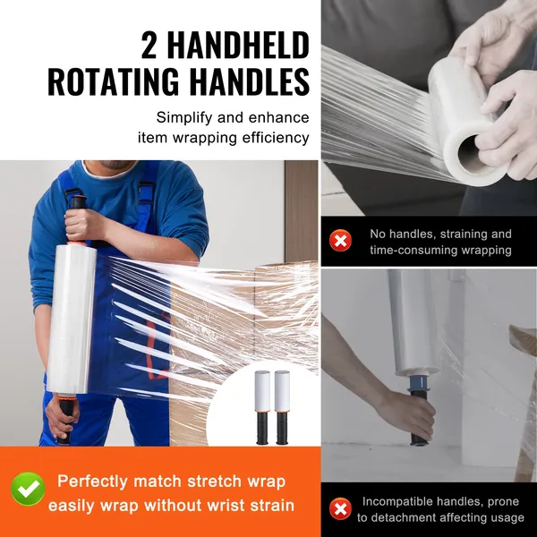 Pellicola estensibile VEVOR, 15 pollici x 1200 piedi, confezione da 4, rotolo di pellicola estensibile trasparente e resistente per uso industriale calibro 80, pellicola estensibile termoretraibile per impieghi gravosi_voghion.com