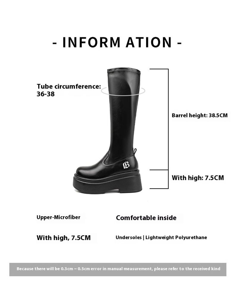 Dikke mm lang voor dames, elastische smalle grote taille hoge buis ridderlaarzen, dikke been oversized dameslaarzen_voghion.com