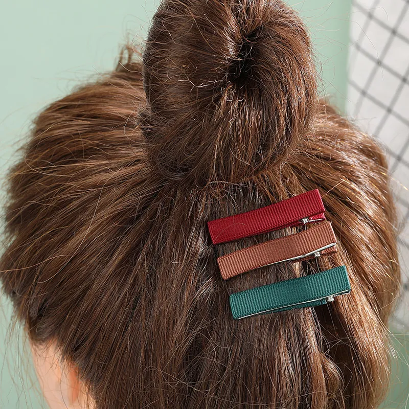 300pcs 5cm Grosgrain Ribbon Lined Alligator Hairpins for Princess Girls Ponytail Clips Children Metal Hair Barrettes_voghion.com