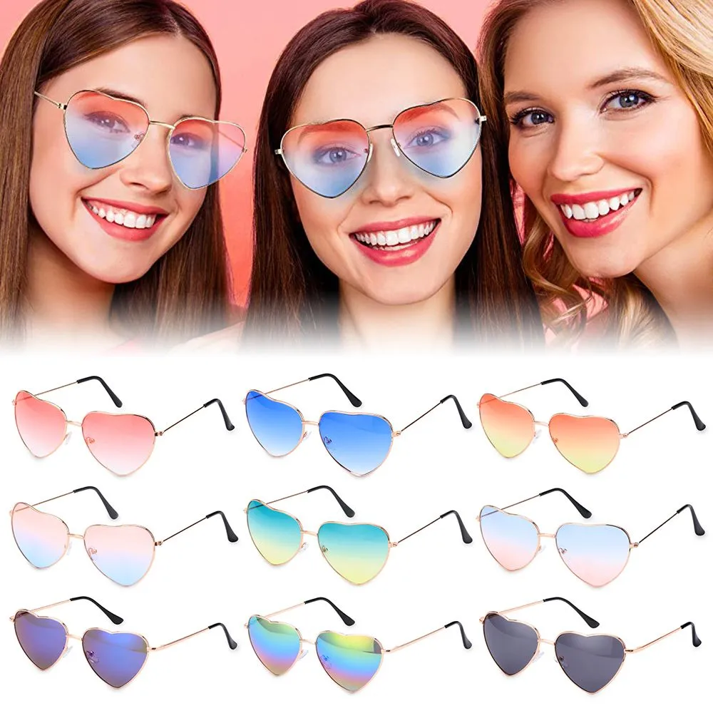 Hjärtformade solglasögon för herr gradient glas metallbåge retro_voghion.com