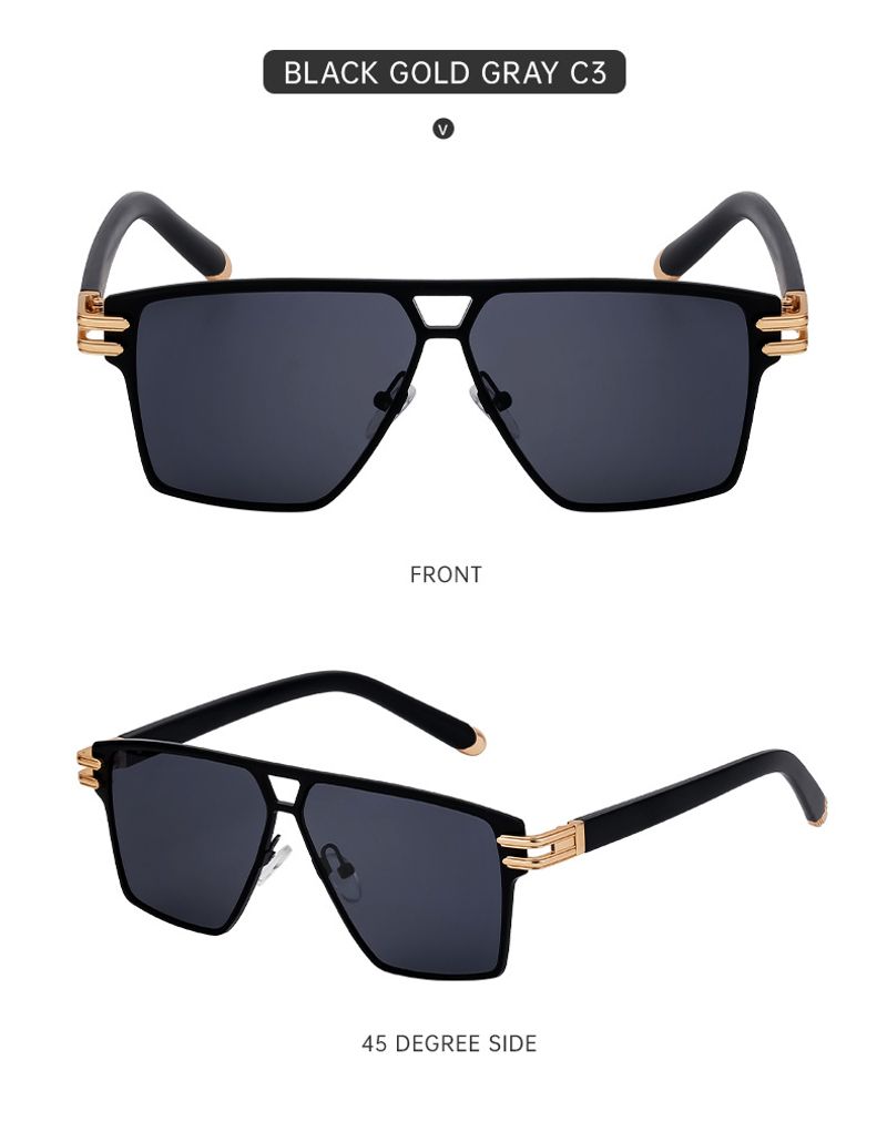 Stylish Square-framed Vintage High-grade Sunglasses For Men_voghion.com