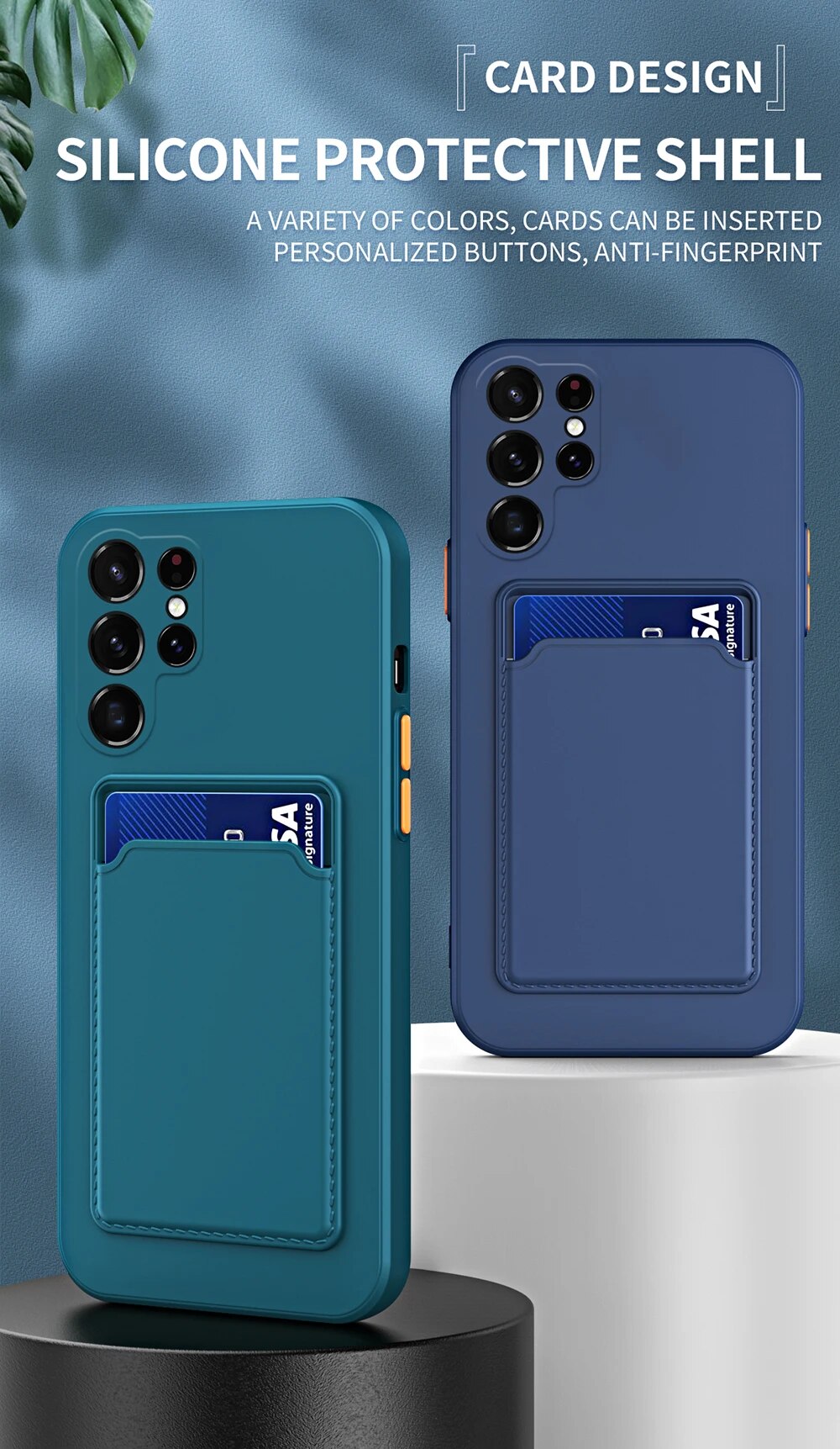 Funda de silicona color caramelo para Samsung Galaxy S24 Ultra con ranura para tarjetas y ranura para tarjetas para Samsung S24 Plus, S24 Ultra y S 24 5G_voghion.com