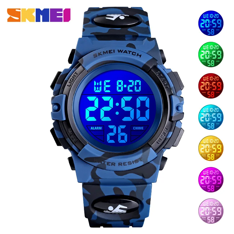 Montre enfant 1548 Sport antichoc étanche camouflage couleurs lumineuses pour garçon et fille 1266 Relogio Infantil_voghion.com