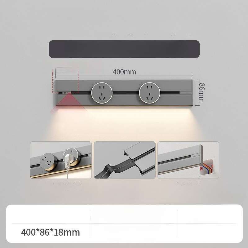 【Protección ocular con alta reproducción de color】 Riel con luz de inducción USB-C para cocina, sala de estar, hogar, deslizante móvil_voghion.com