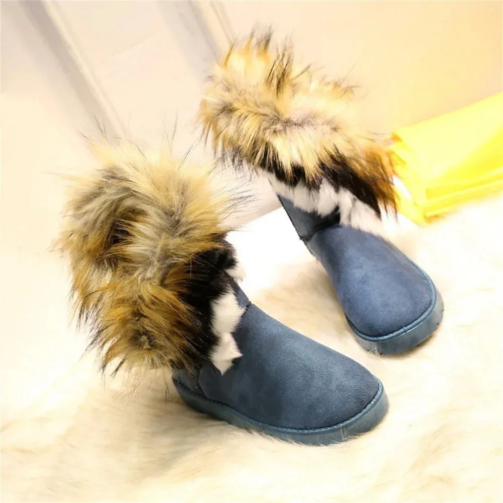 Warm Women's Suede Platform Snow Boots Ankle Boots Plush Lining_voghion.com