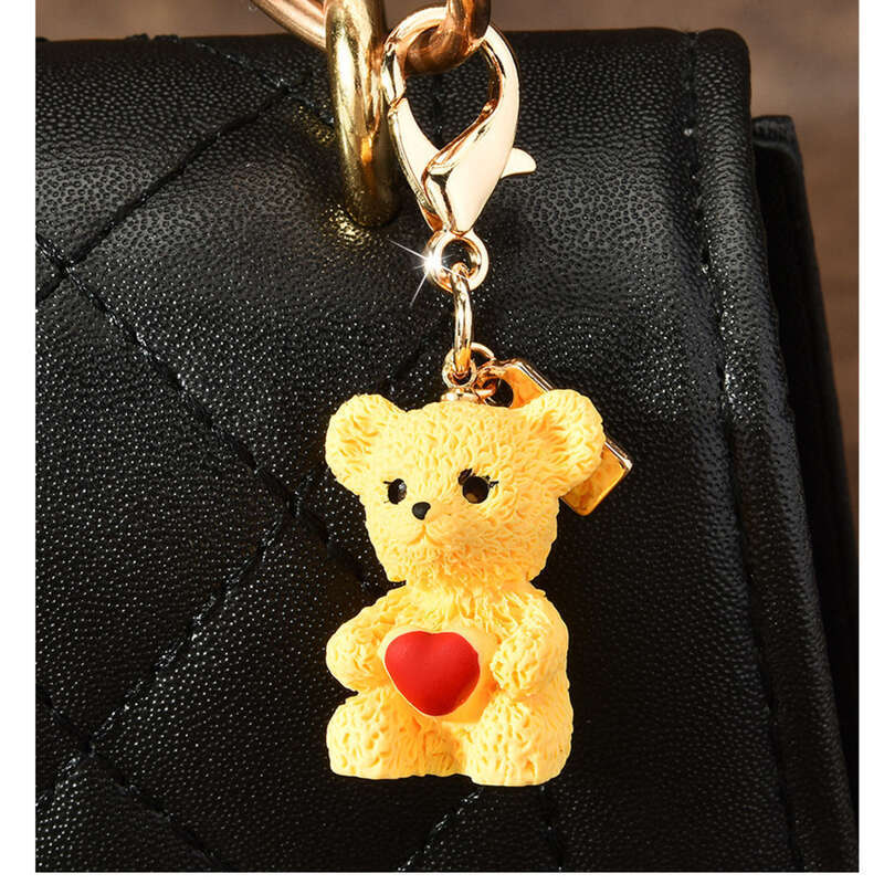 Drăguț îmbrățișare dragoste ursuleț bijuterii pandantiv DIY plush animal doll cercei colier breloc accesorii_voghion.com